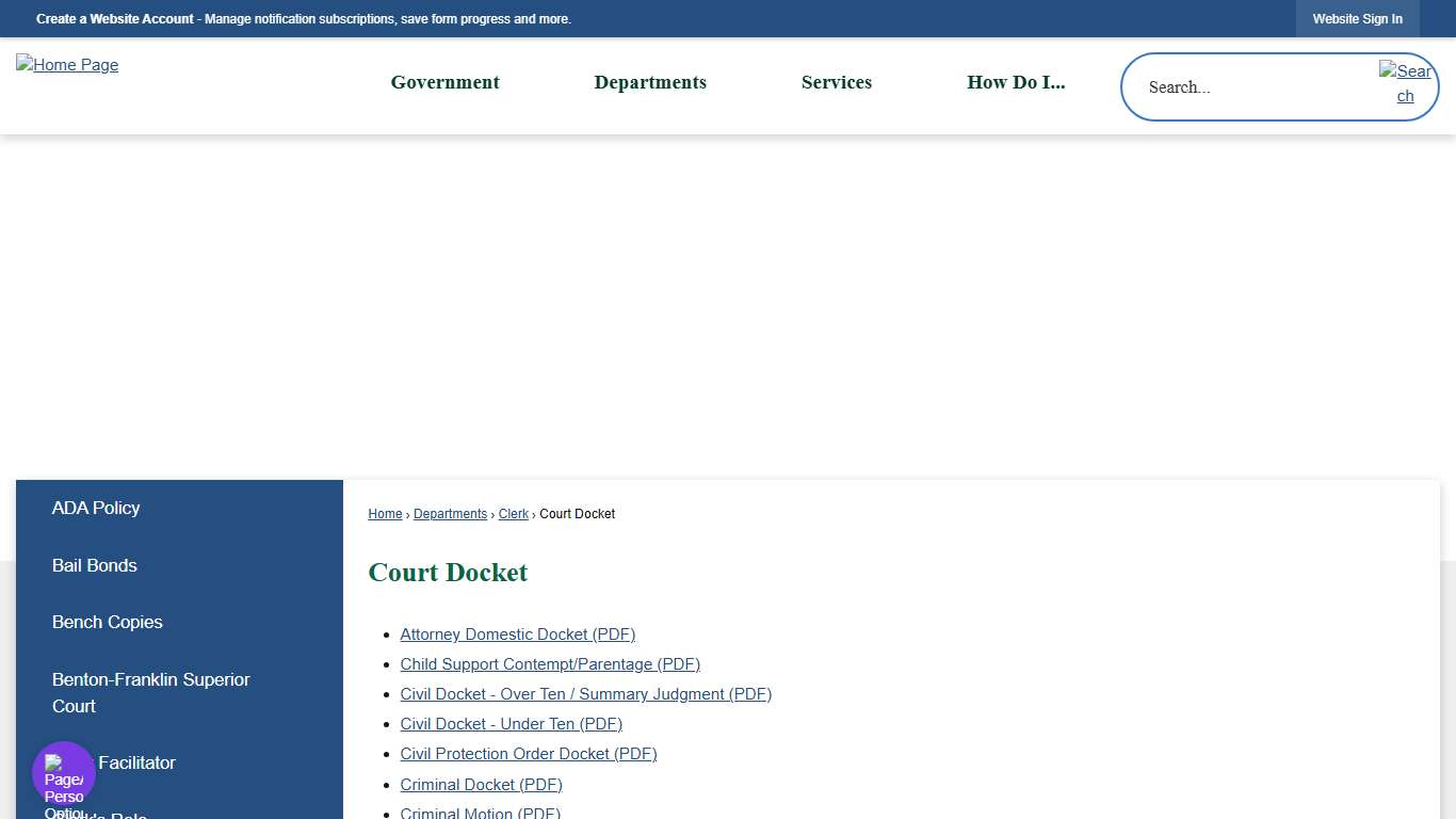 Court Docket | Franklin County, WA